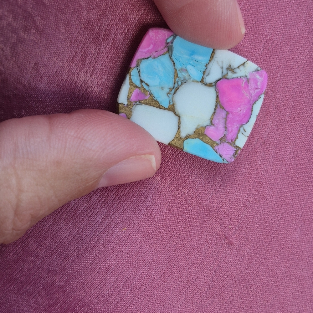 23 Ct Cotton Candy Dahlia Turqouise Gemstone - Picture 7 of 9